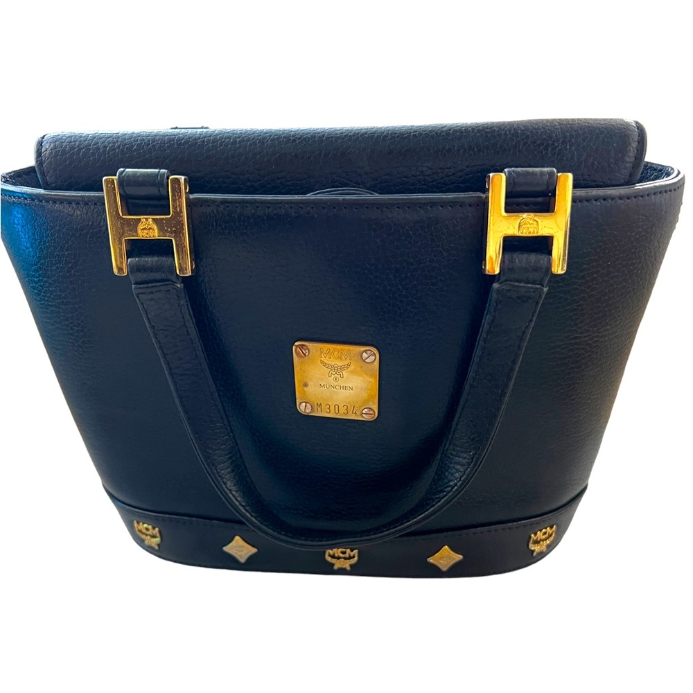 Black MCM Tote Bag with Gold hardware. Good Condtion.